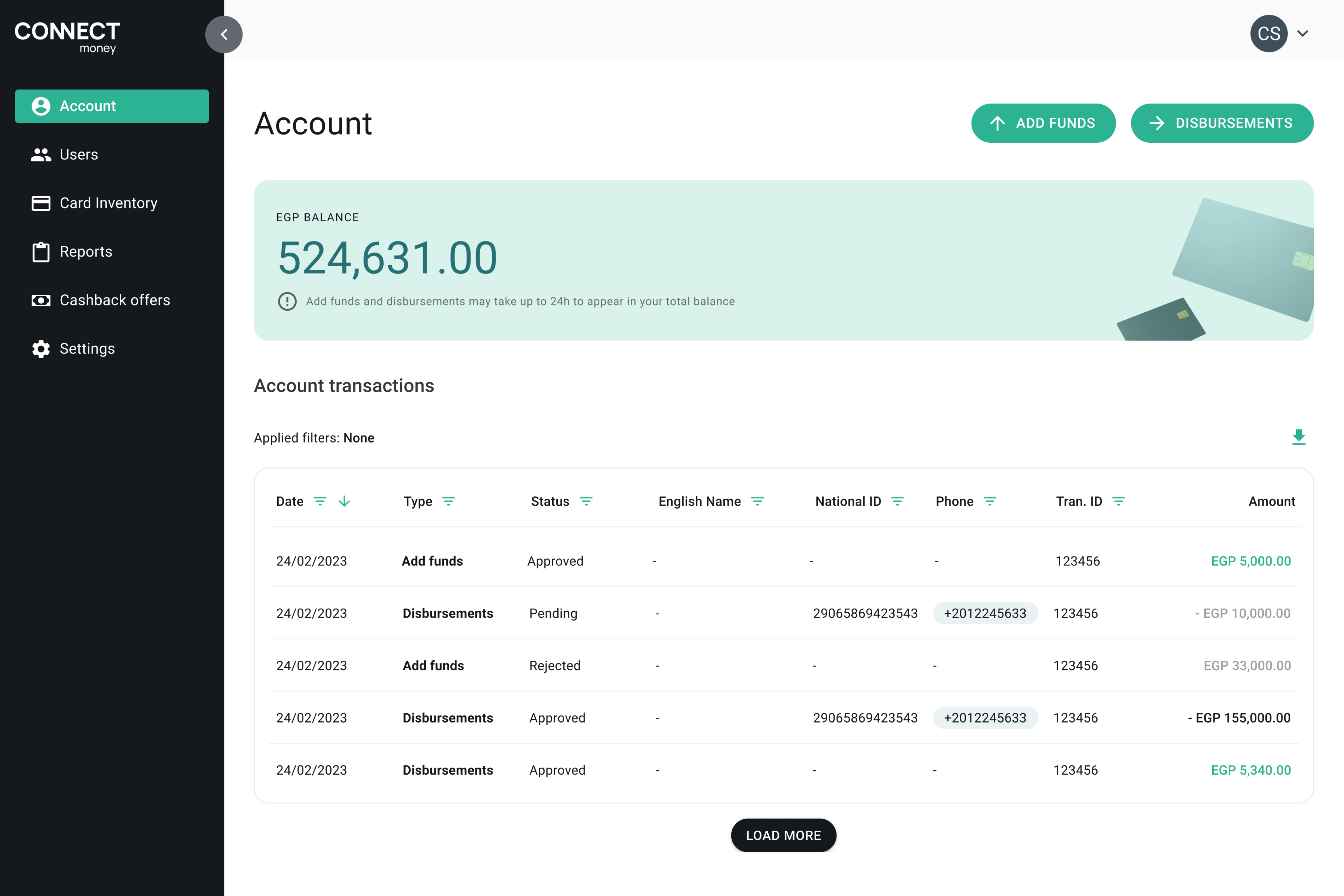 Connect Image Dashboard Section